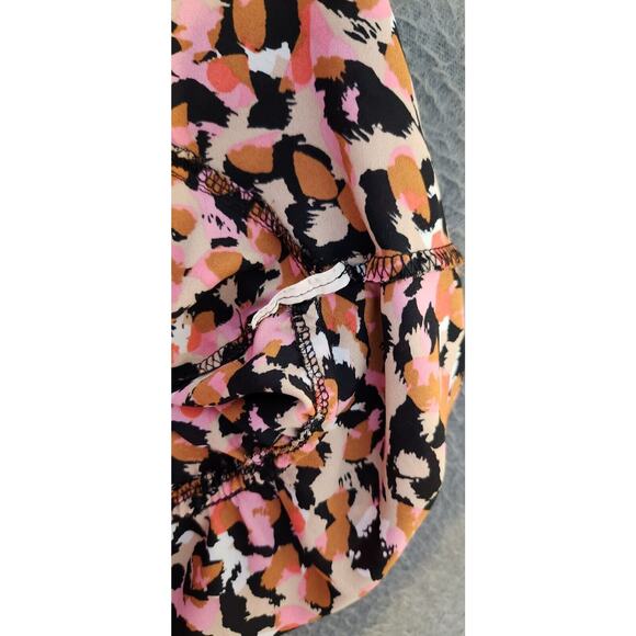 Joseph Ribkoff Womens Sz 6 Animal Print Faux Wrap Blouse Multicolor Peplum‎ Belt - Picture 8 of 8